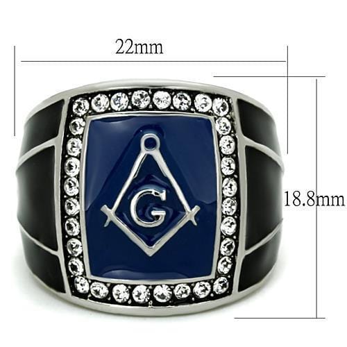 Mens Stainless Steel Rings TK1612 Stainless Steel Ring with Crystal