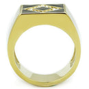 Simple Gold Rings TK1613 Gold - Stainless Steel Ring with Crystal