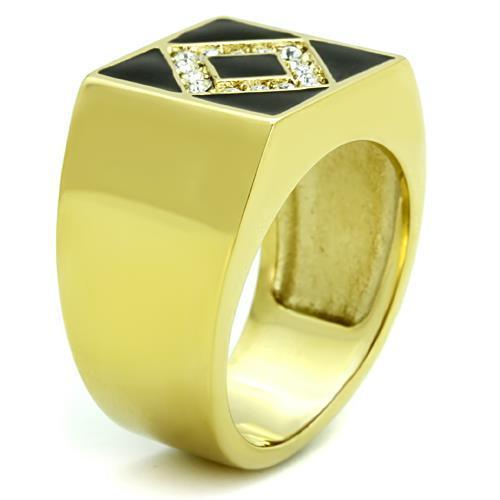 Simple Gold Rings TK1613 Gold - Stainless Steel Ring with Crystal