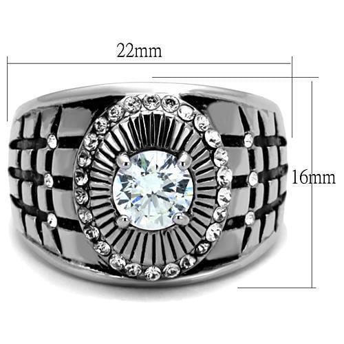 Mens Stainless Steel Rings TK1614 Stainless Steel Ring with AAA Grade CZ