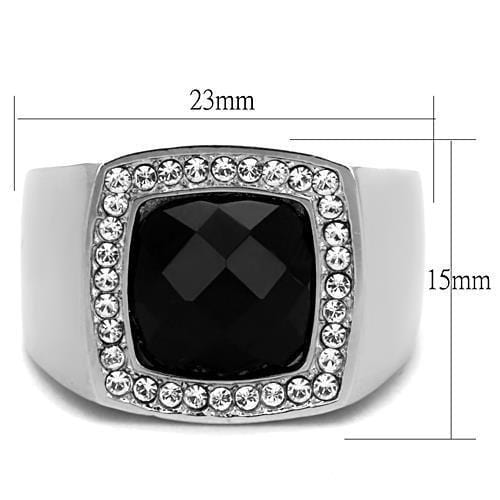 Mens Stainless Steel Rings TK1616 Stainless Steel Ring with Semi-Precious