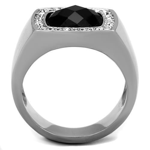 Mens Stainless Steel Rings TK1616 Stainless Steel Ring with Semi-Precious