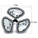 Band Rings TK1619 Black - Stainless Steel Ring with Top Grade Crystal