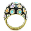 Simple Gold Rings TK1625 Gold - Stainless Steel Ring with Crystal