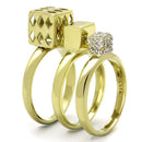 Simple Gold Rings TK1630 Gold - Stainless Steel Ring with AAA Grade CZ