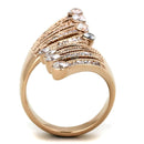 Rose Gold Rings TK1631 Rose Gold - Stainless Steel Ring with AAA Grade CZ