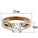 Rose Gold Wedding Rings TK1163 Two-Tone Rose Gold Stainless Steel Ring