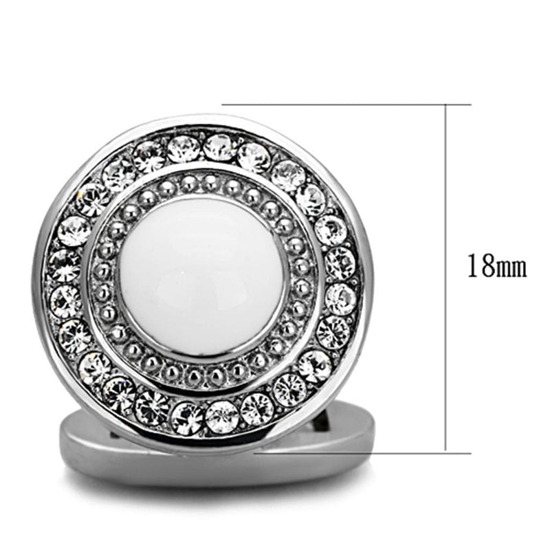 Cufflinks TK1273 Stainless Steel Cufflink with Top Grade Crystal