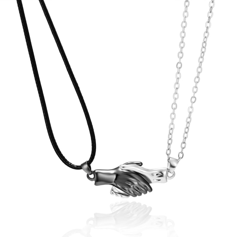 2Pcs/Lot Magnetic Couple Necklace Friendship Heart Pendant Distance Faceted Charm Necklace Women Valentine&