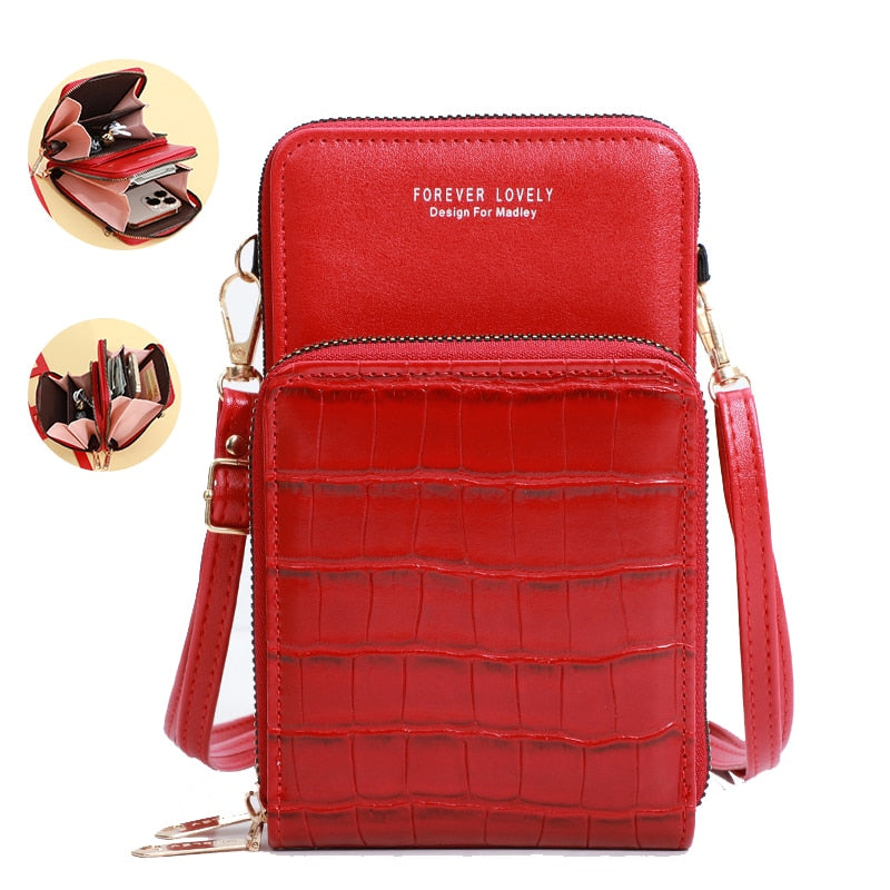 Hot Sell Mobile Phone Bags With Metal Opening Crossbody Bags Women Mini PU Leather Shoulder Messenger Bag For Girls Gift