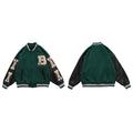 Varsity Baseball Bomber Jacket Women Hip Hop Harajuku Bone Letter Patchwork Leather Jackets Streetwear Men Unisex College Coats