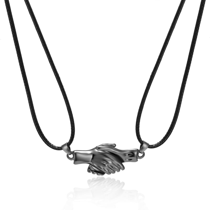 2Pcs/Lot Magnetic Couple Necklace Friendship Heart Pendant Distance Faceted Charm Necklace Women Valentine&