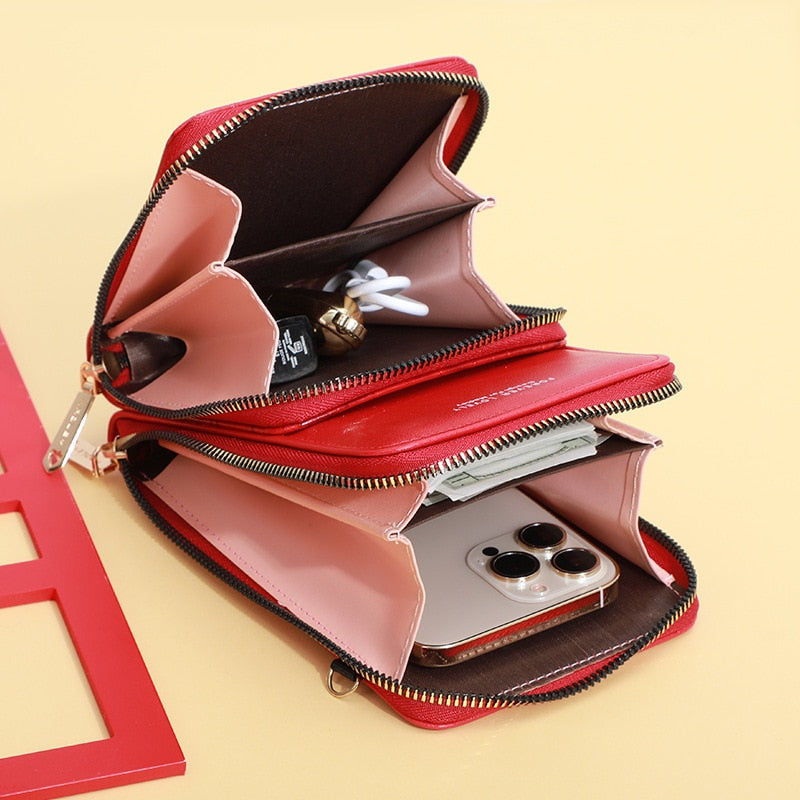 Hot Sell Mobile Phone Bags With Metal Opening Crossbody Bags Women Mini PU Leather Shoulder Messenger Bag For Girls Gift