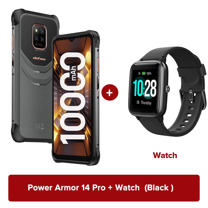 Ulefone Power Armor 14 Pro Rugged Phone 10000mAh Android 12 Waterproof Smartphone 128GB  5G/2.4GWLAN WirelessCharging NFC Global