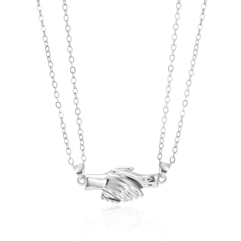 2Pcs/Lot Magnetic Couple Necklace Friendship Heart Pendant Distance Faceted Charm Necklace Women Valentine&