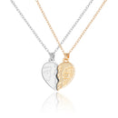 2Pcs/Lot Magnetic Couple Necklace Friendship Heart Pendant Distance Faceted Charm Necklace Women Valentine&