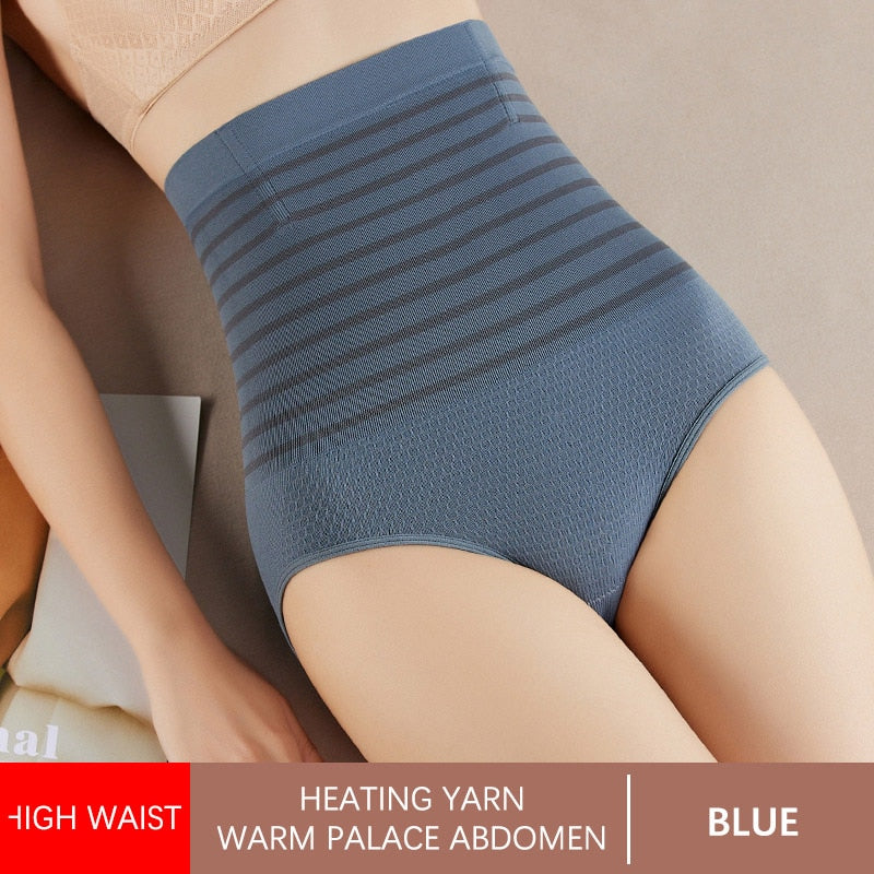 Flarixa High Waist Flat Belly Panties Plus Size Seamless Women&