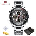 New NAVIFORCE Military Watches for Men Luxury Sport Chronograph Alarm WristWatch Waterproof Quartz Big Clock Digital Male Watch