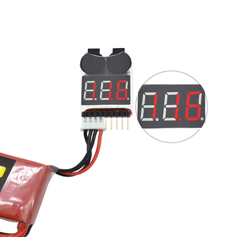 1pcs or 4pcs Hot Sell 2s 2s 3s 4s 5s 6s 7s 8S 1-8S LED Low Voltage Buzzer Alarm Lipo Voltage Indicator Checker Tester Wholesale