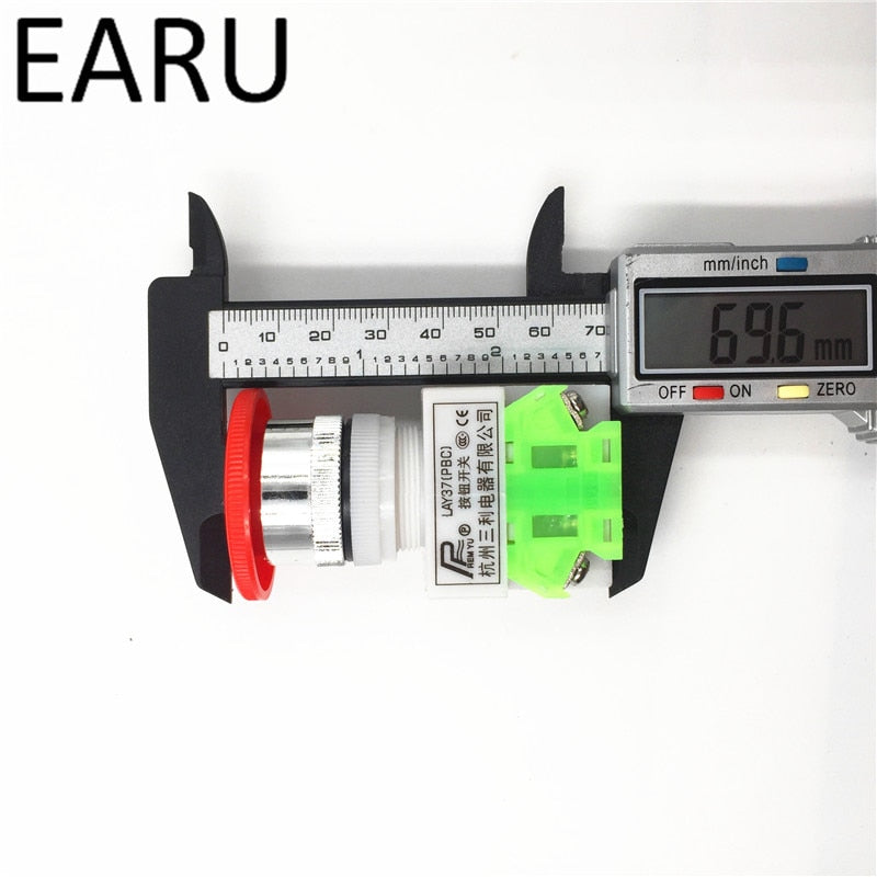 Red Mushroom Cap 1NO 1NC DPST Emergency Stop Push Button Switch AC 660V 10A Switch Equipment Lift Elevator Latching Self Lock
