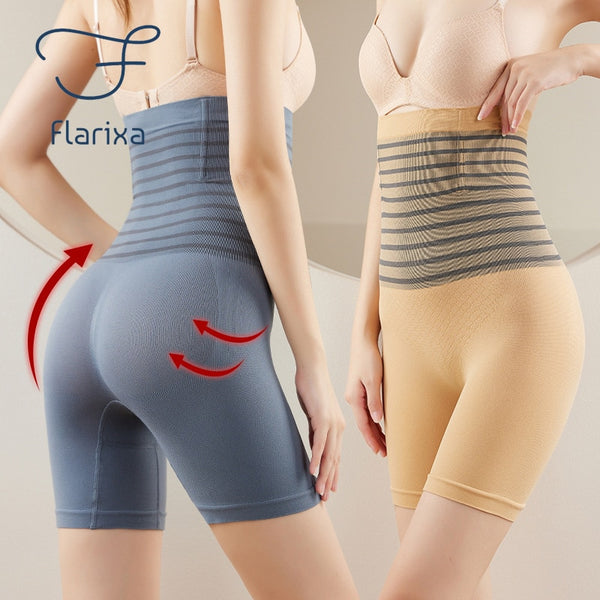Flarixa High Waist Flat Belly Panties Plus Size Seamless Women&#39;s Shorts Body Shaping Boxers XXL Safety Shorts Slimming Underwear