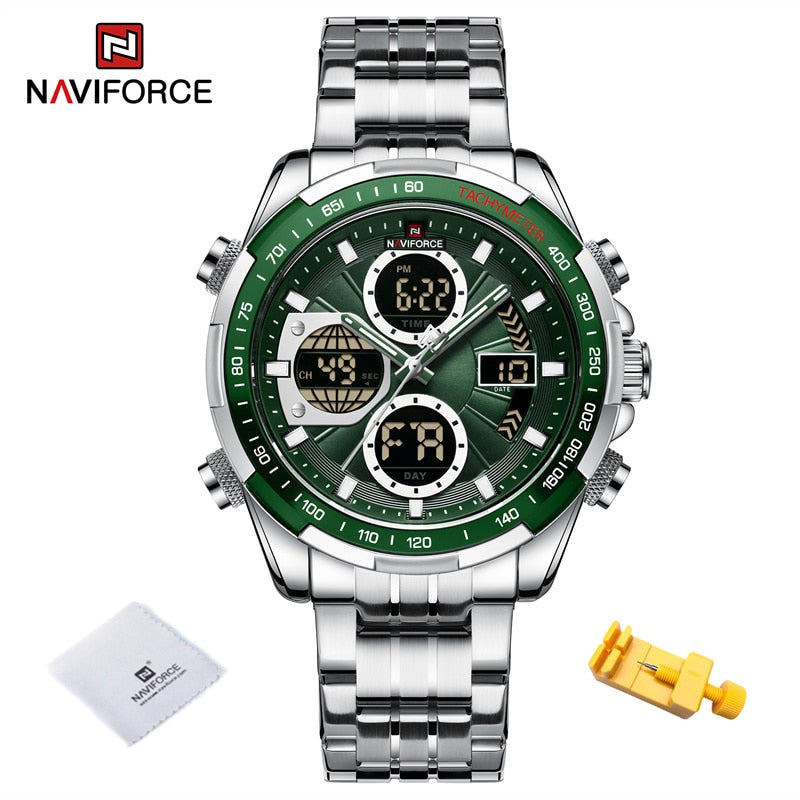 New NAVIFORCE Military Watches for Men Luxury Sport Chronograph Alarm WristWatch Waterproof Quartz Big Clock Digital Male Watch