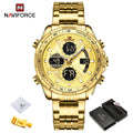 New NAVIFORCE Military Watches for Men Luxury Sport Chronograph Alarm WristWatch Waterproof Quartz Big Clock Digital Male Watch
