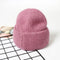 VISROVER 9 Colors Unisex Solid Color Real Rabbit Fur Beanies Winter Hat For Woman Knit Bonnet Acrylic Woman Autumn Warm Skullies
