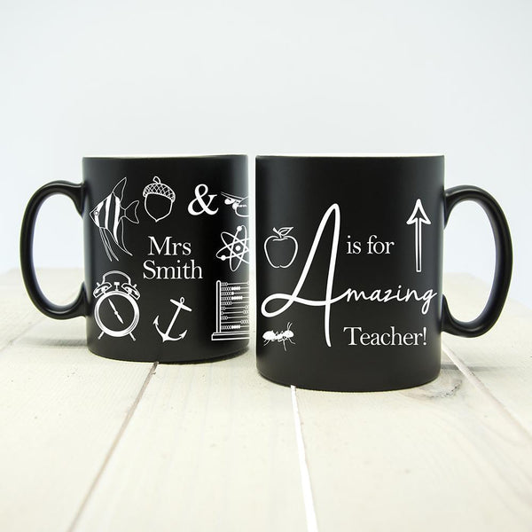 Teacher Gifts A is for Amazing Teacher Matte Coloured Mug