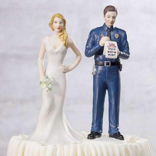"A Love Citation" Policeman Groom Figurine Groom (Pack of 1)-Wedding Cake Toppers-JadeMoghul Inc.