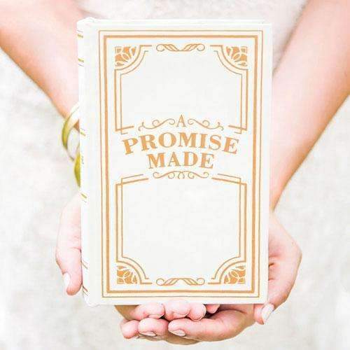 "A Promise Made" Vintage Inspired Jewelry Book Box (Pack of 1)-Wedding Ceremony Accessories-JadeMoghul Inc.