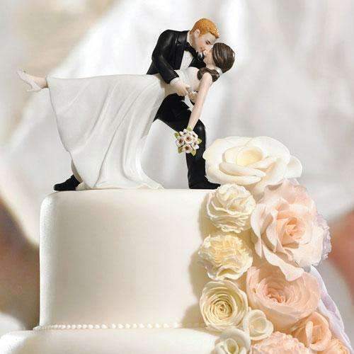 "A Romantic Dip" Dancing Bride and Groom Couple Figurine (Pack of 1)-Wedding Cake Toppers-JadeMoghul Inc.