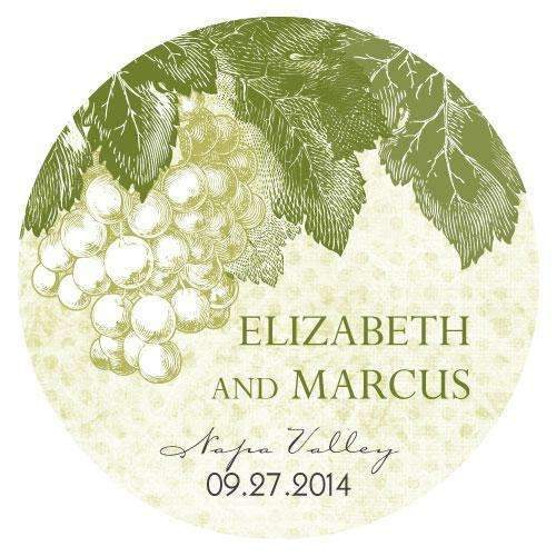 A Wine Romance Large Sticker Berry (Pack of 1)-Wedding Favor Stationery-Vintage Gold-JadeMoghul Inc.