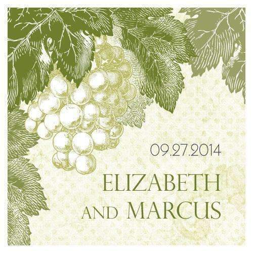 A Wine Romance Square Tag Berry (Pack of 1)-Wedding Favor Stationery-Berry-JadeMoghul Inc.