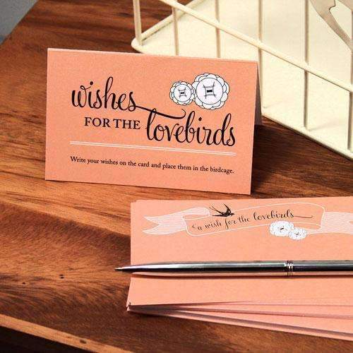 A Wish For The Lovebirds Well Wishing Cards Vintage Pink (Pack of 1)-Wedding Reception Accessories-Navy Blue-JadeMoghul Inc.