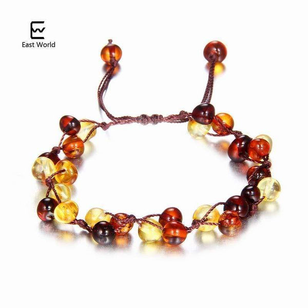 EAST WORLD Baby Adult Amber Bracelet Anklet Best Natural Jewelry Gifts for Women Ladies Girls Handmade Multi Color Strand Bijoux