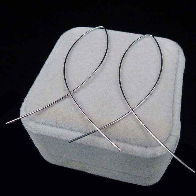 ES143 Fish Shaped Stud Earrings Simplicity Handmade Copper Wire Earring for Women Brincos de gota Feminino 2017 Geometric NEW