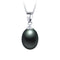 AAAA Genuine Freshwater Pearl Pendants 8-9mm 925 Sterling Silver Necklace For Women Wholesale Small Size Natural Pearl Jewelry-Black-JadeMoghul Inc.