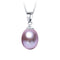 AAAA Genuine Freshwater Pearl Pendants 8-9mm 925 Sterling Silver Necklace For Women Wholesale Small Size Natural Pearl Jewelry-Purple-JadeMoghul Inc.