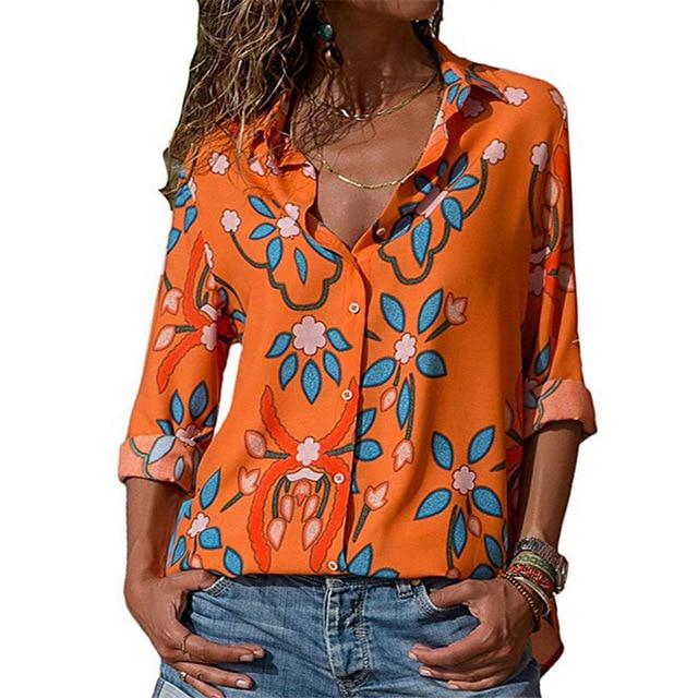 Aachoae Women Blouses 2020 Fashion Long Sleeve Turn Down Collar Office Shirt Blouse Shirt Casual Tops Plus Size Blusas Femininas JadeMoghul Inc. 