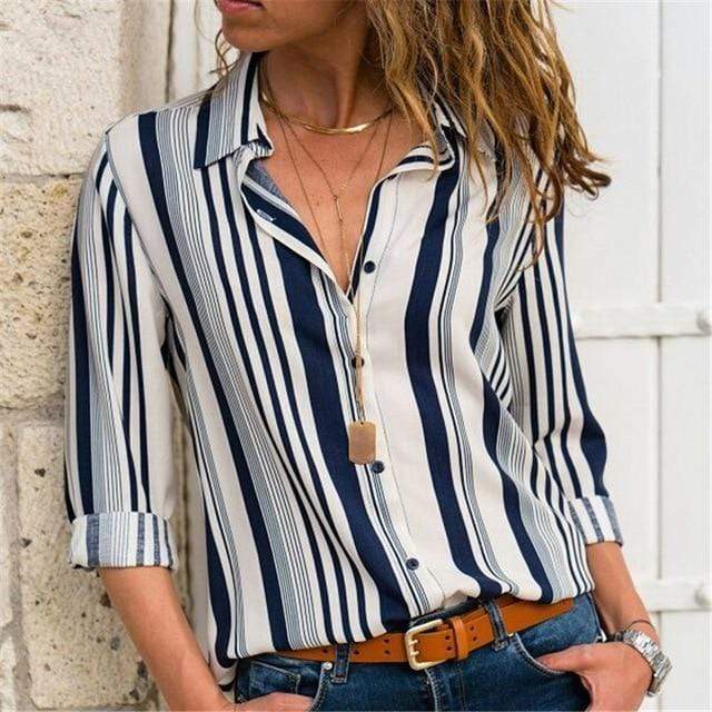 Aachoae Women Blouses 2020 Fashion Long Sleeve Turn Down Collar Office Shirt Blouse Shirt Casual Tops Plus Size Blusas Femininas JadeMoghul Inc. 