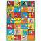 Abbey Contemporary Kids Area Rug Abc Animals With non Slipping Gel Back, Multicolor-Area Rugs-Multi Color-nylon-JadeMoghul Inc.
