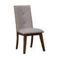 Abelone Mid-Century Modern Style Side Chair, Walnut-Set Of 2-Armchairs and Accent Chairs-Walnut-Linen-like Fabric Solid Wood Wood Veneer-JadeMoghul Inc.