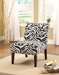 Aberly Armless Accent Chair, Black & White-Armchairs and Accent Chairs-Black & White-Fabric RBW & Solid Wood (Chinese)-JadeMoghul Inc.