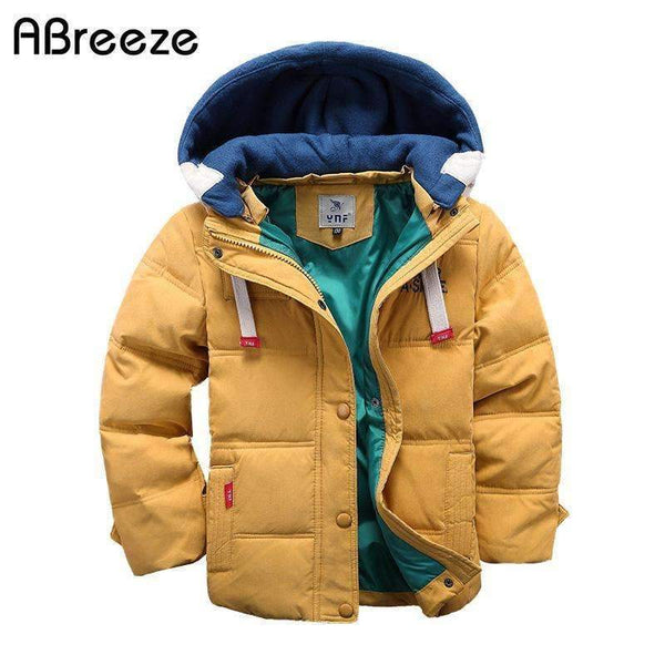 Abreeze 2017 children Down & Parkas 4-10T winter kids outerwear boys casual warm hooded jacket for boys solid boys warm coats-Blue-4T-JadeMoghul Inc.