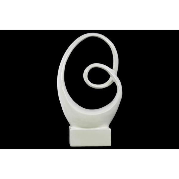 Abstract Ceramic Sculpture In Glossy White-Home Accent-White-Ceramic-JadeMoghul Inc.