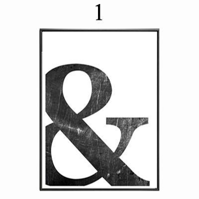 Abstract Minimalist Symbol Canvas Painting Black White Nordic Scandinavian Wall Art Picture Poster Print Living Room Home Decor-10x15cm no frame-design 1-JadeMoghul Inc.