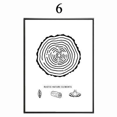 Abstract Minimalist Symbol Canvas Painting Black White Nordic Scandinavian Wall Art Picture Poster Print Living Room Home Decor-10x15cm no frame-design 6-JadeMoghul Inc.