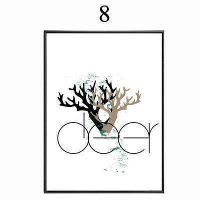 Abstract Minimalist Symbol Canvas Painting Black White Nordic Scandinavian Wall Art Picture Poster Print Living Room Home Decor-10x15cm no frame-design 8-JadeMoghul Inc.