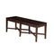 Acacia Wood Bench with Block Legs and Cross Base, Espresso Brown-Benches-Brown-Acacia Solids & Veneer-JadeMoghul Inc.